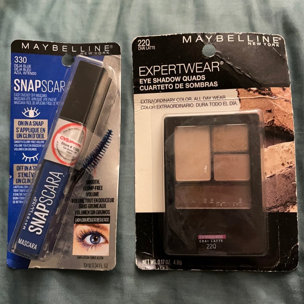 Maybelline mascara and eyeshadow